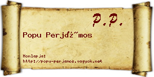 Popu Perjámos névjegykártya
